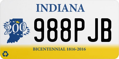 IN license plate 988PJB