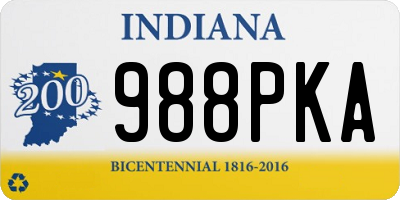 IN license plate 988PKA
