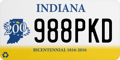 IN license plate 988PKD