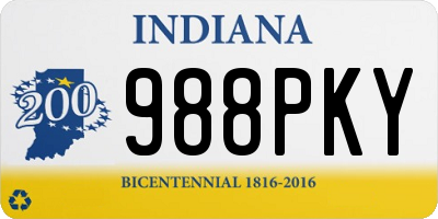 IN license plate 988PKY