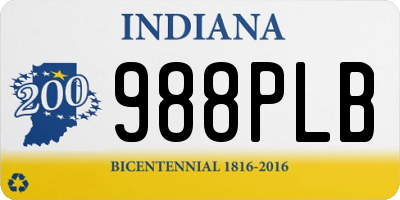 IN license plate 988PLB