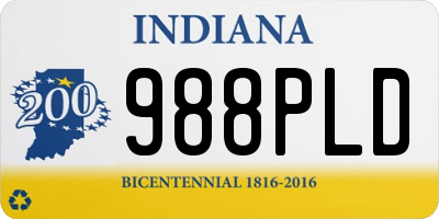 IN license plate 988PLD