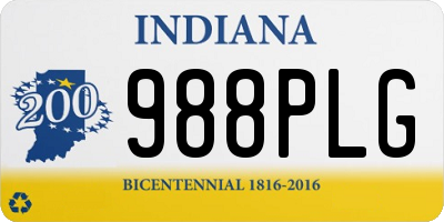 IN license plate 988PLG