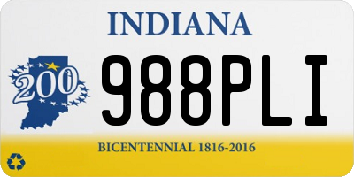 IN license plate 988PLI