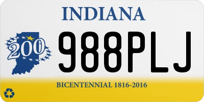 IN license plate 988PLJ