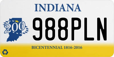 IN license plate 988PLN