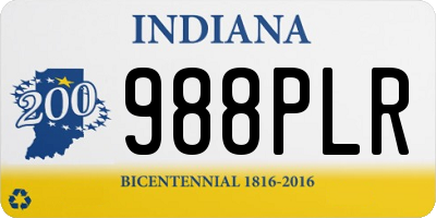 IN license plate 988PLR