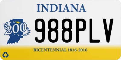 IN license plate 988PLV