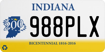 IN license plate 988PLX