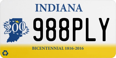 IN license plate 988PLY