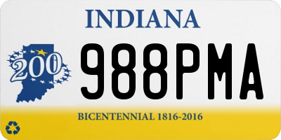 IN license plate 988PMA