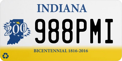 IN license plate 988PMI