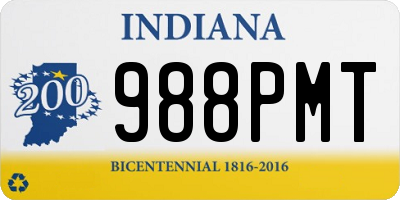 IN license plate 988PMT