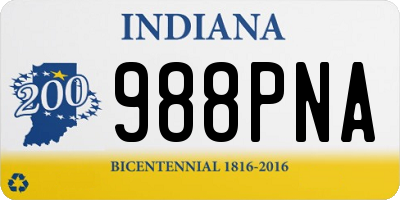 IN license plate 988PNA