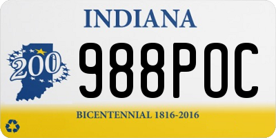 IN license plate 988POC