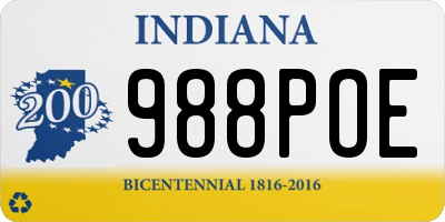 IN license plate 988POE