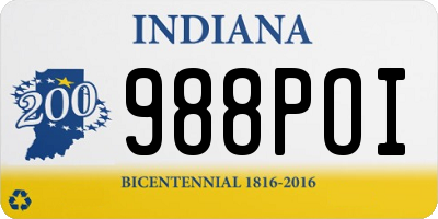 IN license plate 988POI