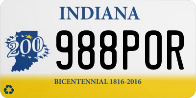 IN license plate 988POR