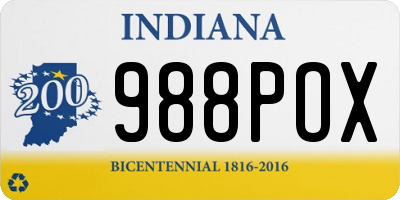 IN license plate 988POX