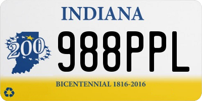 IN license plate 988PPL