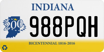 IN license plate 988PQH