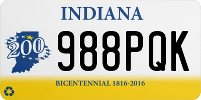 IN license plate 988PQK