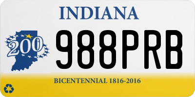 IN license plate 988PRB