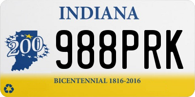 IN license plate 988PRK