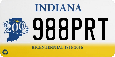 IN license plate 988PRT