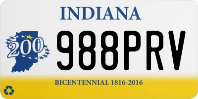 IN license plate 988PRV
