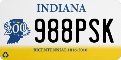 IN license plate 988PSK