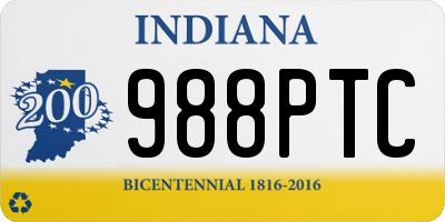 IN license plate 988PTC