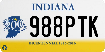 IN license plate 988PTK