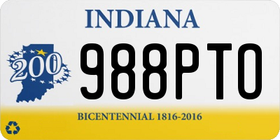 IN license plate 988PTO