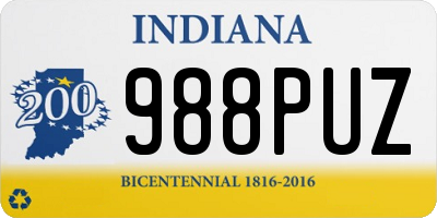 IN license plate 988PUZ