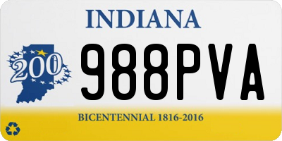 IN license plate 988PVA