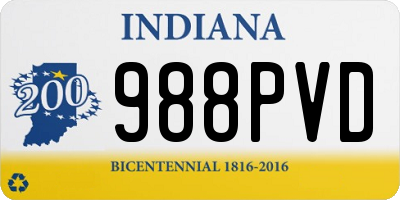 IN license plate 988PVD