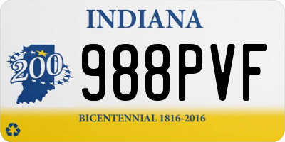 IN license plate 988PVF