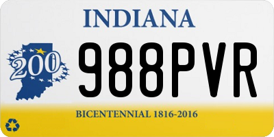 IN license plate 988PVR