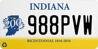 IN license plate 988PVW