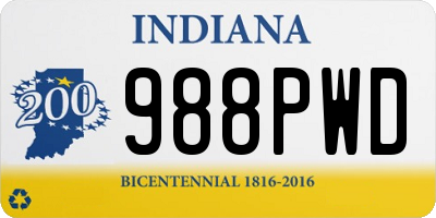 IN license plate 988PWD