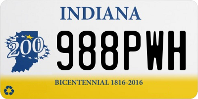 IN license plate 988PWH