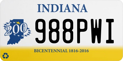 IN license plate 988PWI