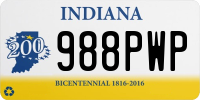 IN license plate 988PWP