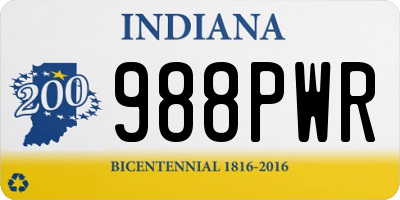 IN license plate 988PWR