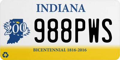 IN license plate 988PWS