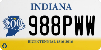 IN license plate 988PWW