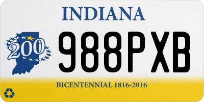 IN license plate 988PXB