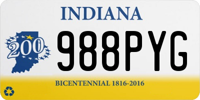 IN license plate 988PYG