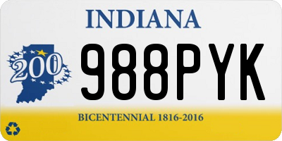 IN license plate 988PYK